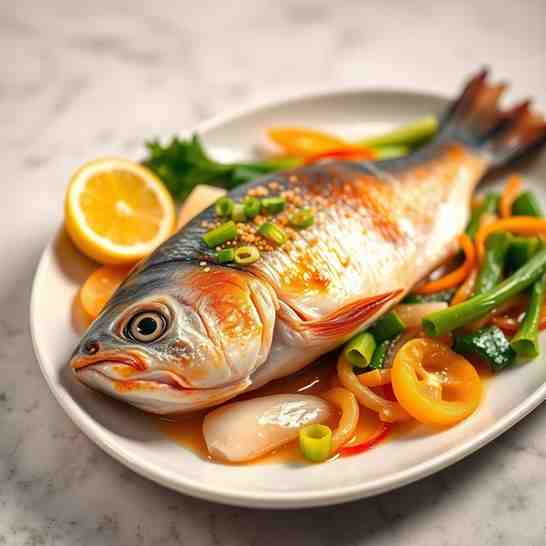 Healthy Ginger Steamed Fish - High Protein Dinner